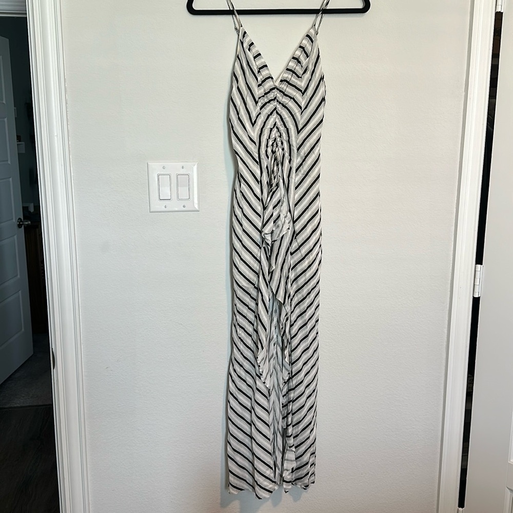 Black and White Striped Lush Dress
